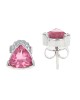 Trilliant Pink Tourmaline Stud Earrings